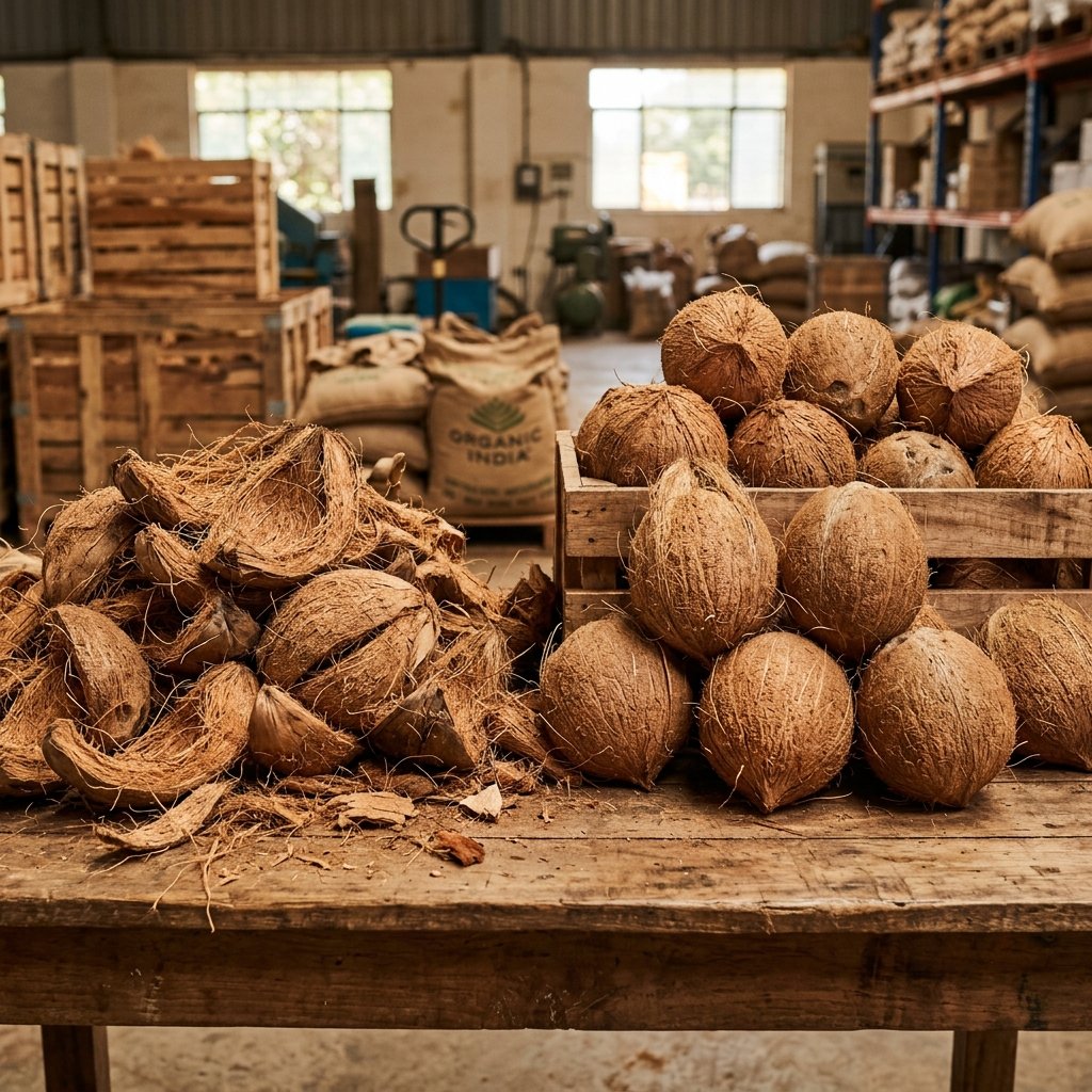 Semi-Husked Coconuts